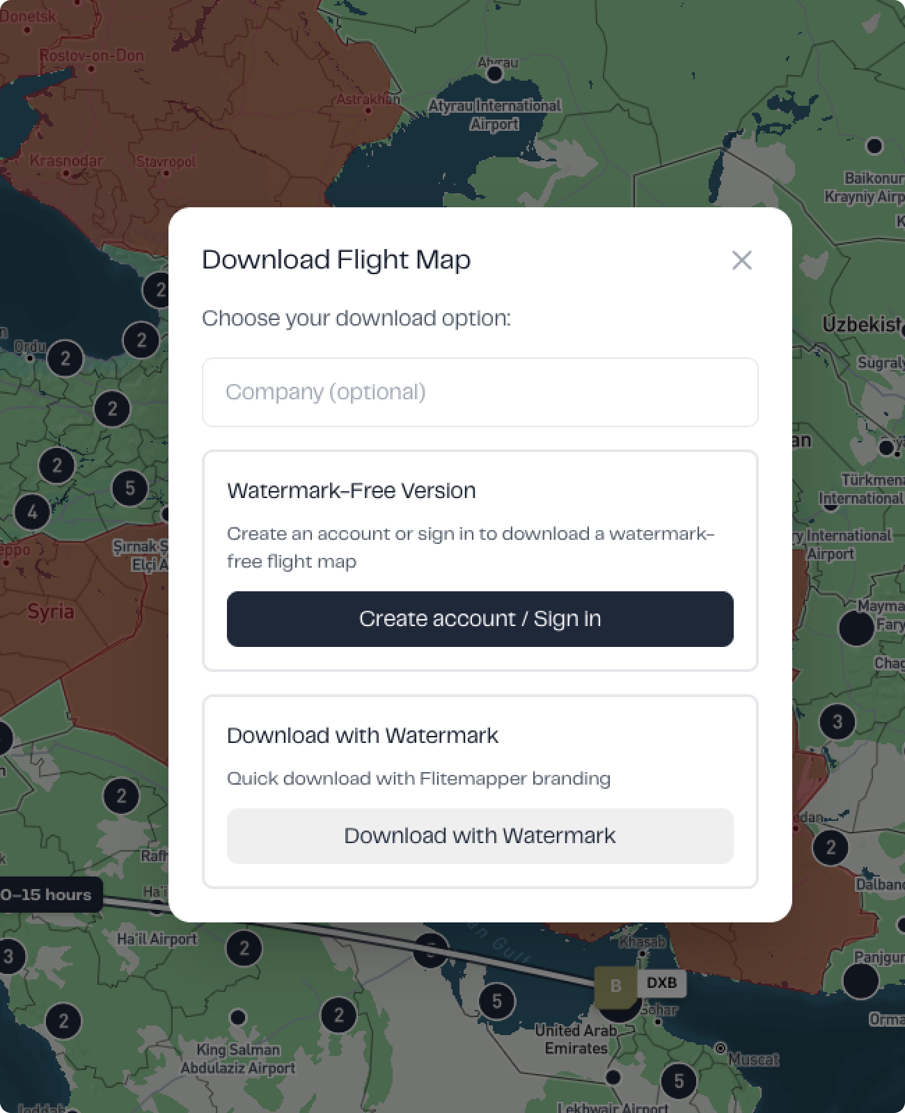 Download your flight map